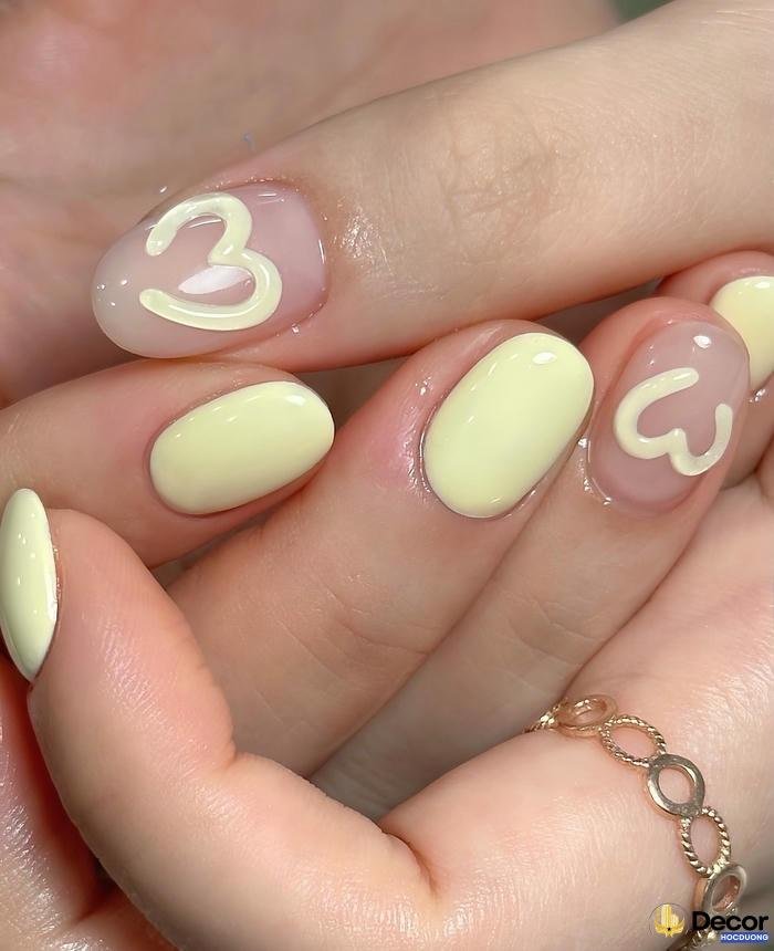 nail màu vàng chanh rực rỡ full hd