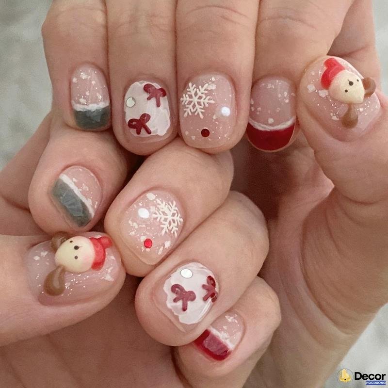 nail noel phong cách tối giản 4k