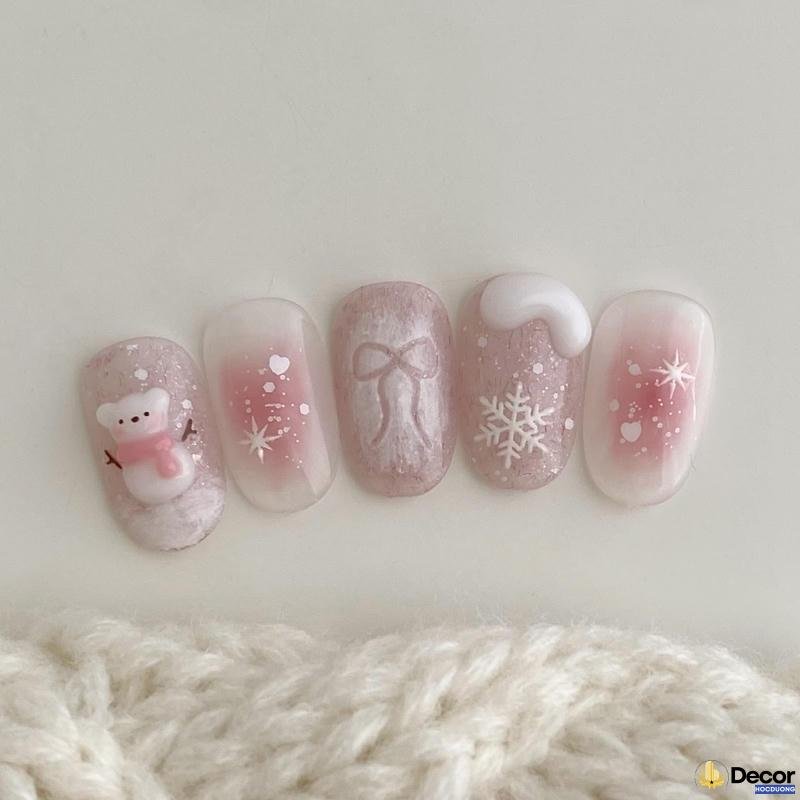 nail noel phong cách tối giản nét