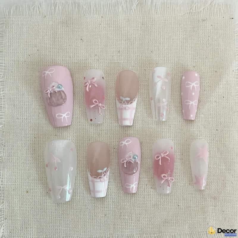 nail thạch hồng baby dễ thương full hd