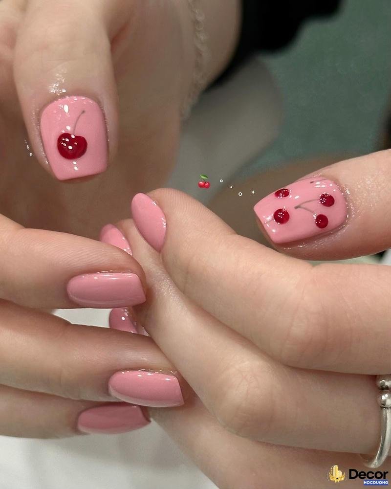 nail thạch hồng baby dễ thương hd