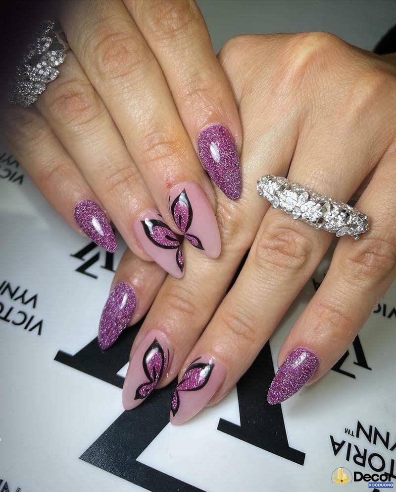 nail tím đậm sang trọng full hd siêu nét