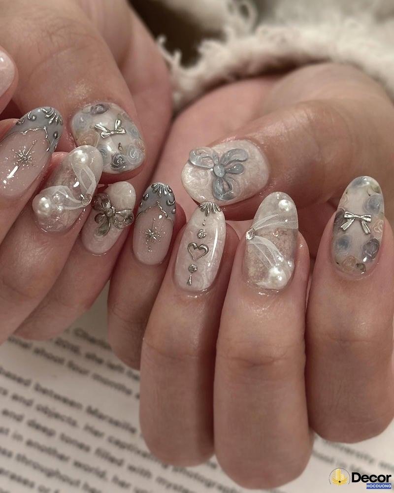 nail trắng phong cách tối giản full hd