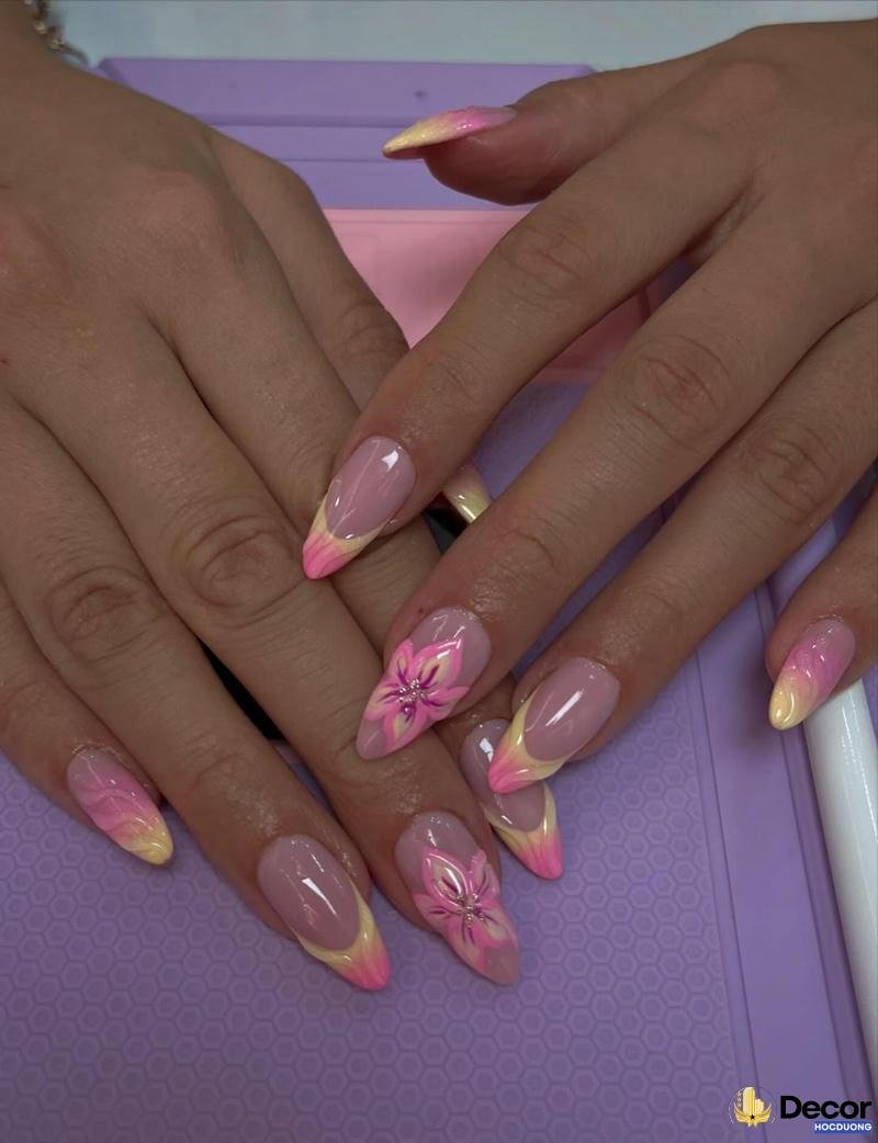 nail vẽ hoa cúc họa mi 4k