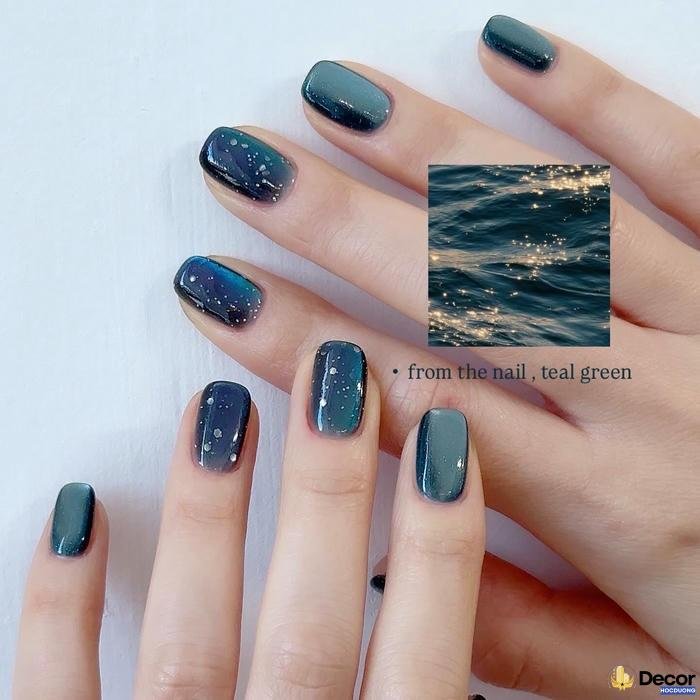 nail xanh thạch trong trẻo 4k