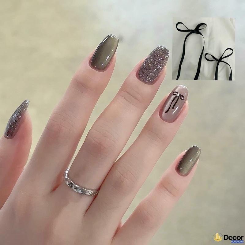 nail xinh đính kim tuyến chất lượng 4k