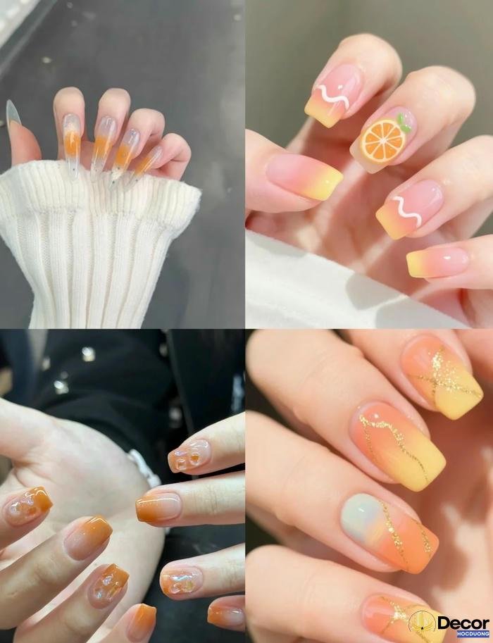 nail xinh tone cam thạch chất lượng full hd