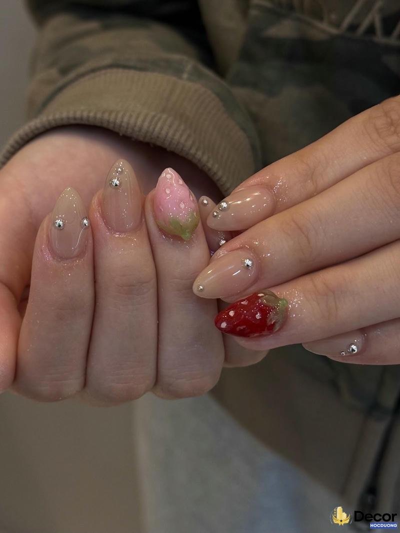 nail xinh tone hồng nữ tính chất lượng full hd