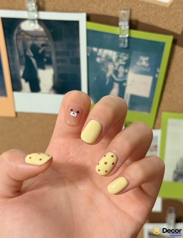 nail xinh tone vàng nổi bật chất lượng full hd