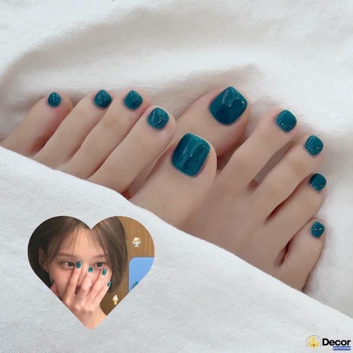 nail xinh tone xanh thanh lịch chất lượng 4k