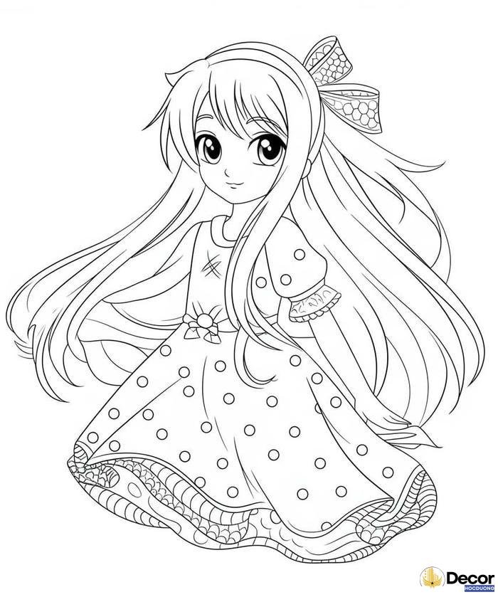 tranh tô màu anime cơ bản