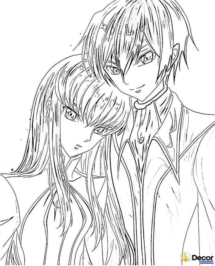 tranh tô màu anime hài hòa