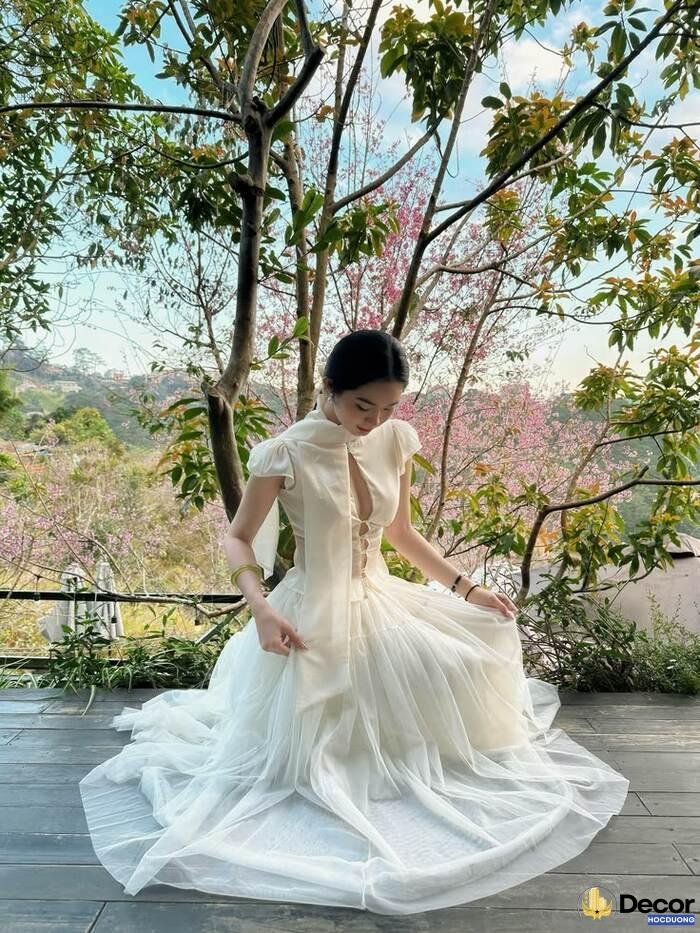 ảnh gái xinh mặc váy lưới thời trang cá tính