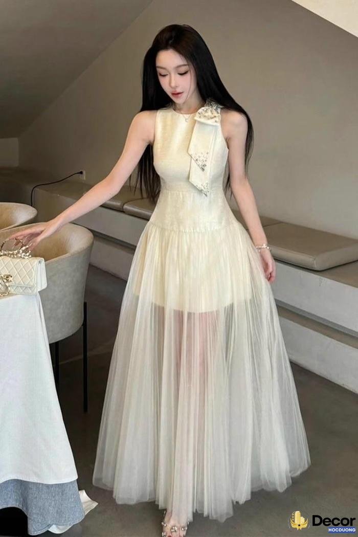 ảnh gái xinh mặc váy lưới trẻ trung