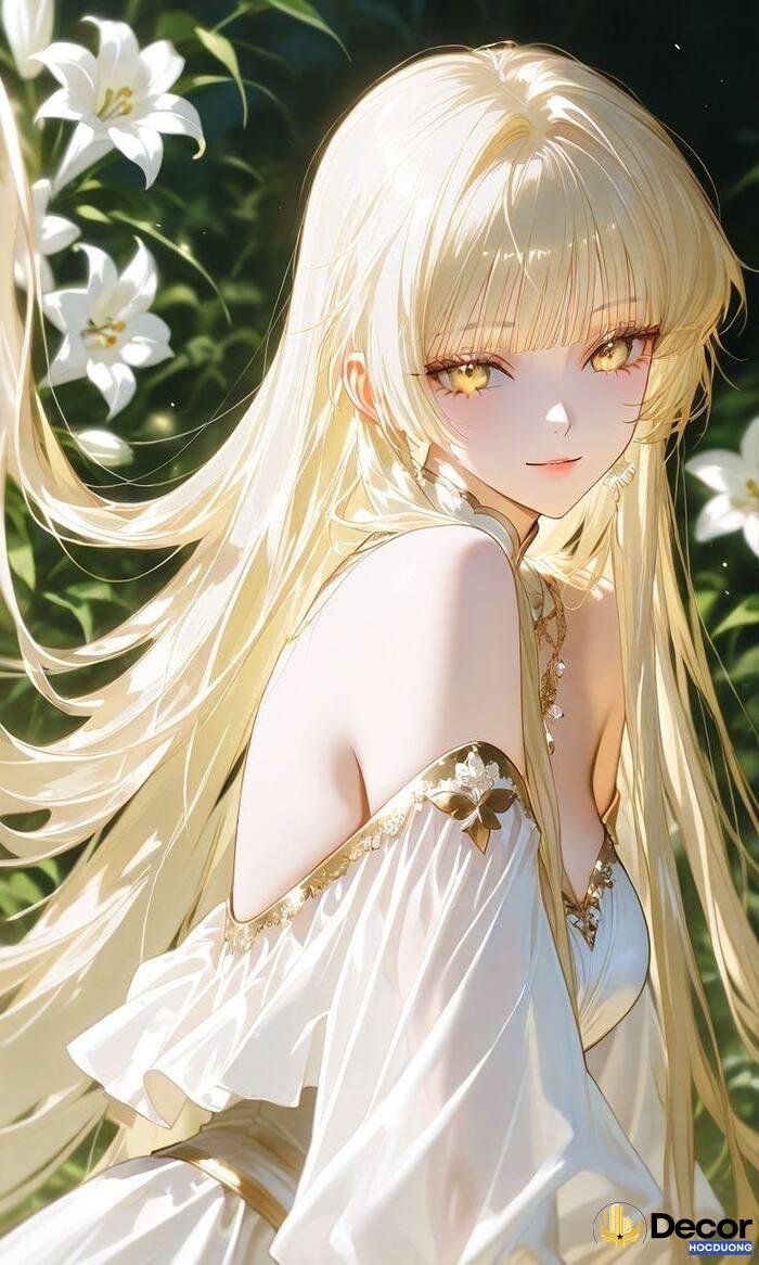 gái xinh anime tóc dài bay nhẹ