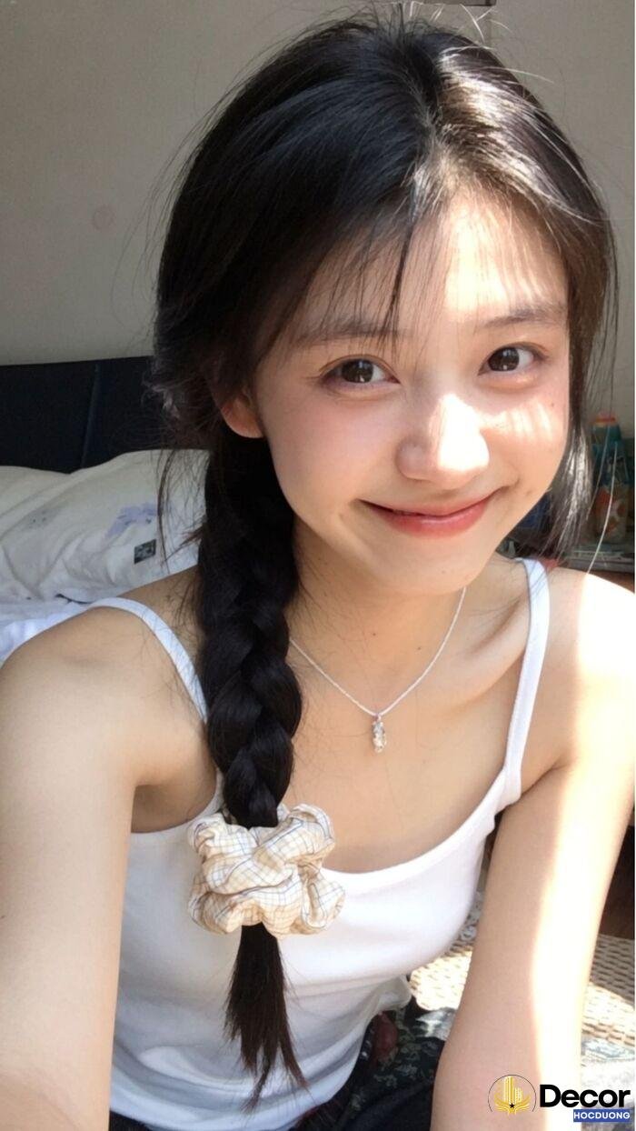 gái xinh cười tông màu sáng