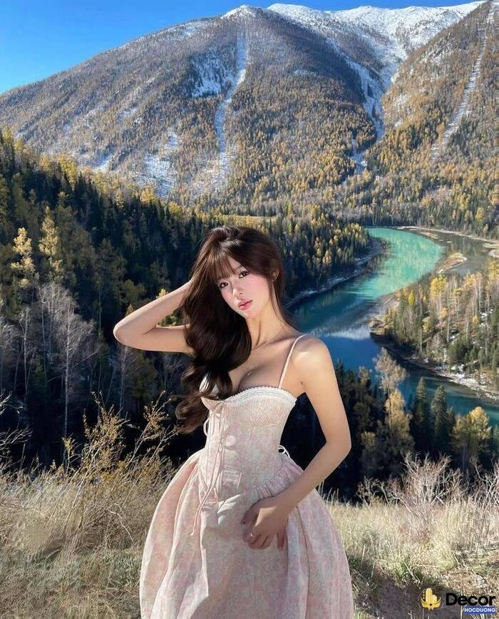 gái xinh mặc pinky concept nàng thơ