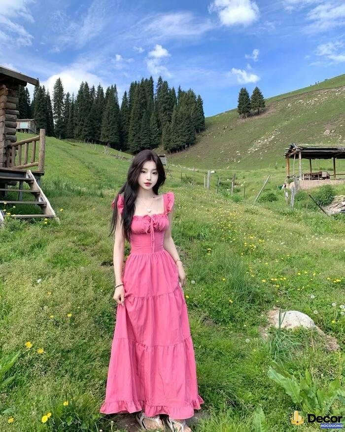 gái xinh mặc pinky outfit đáng yêu