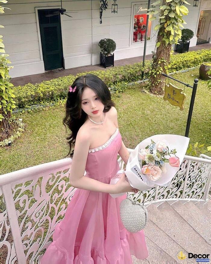gái xinh mặc pinky outfit mùa hè