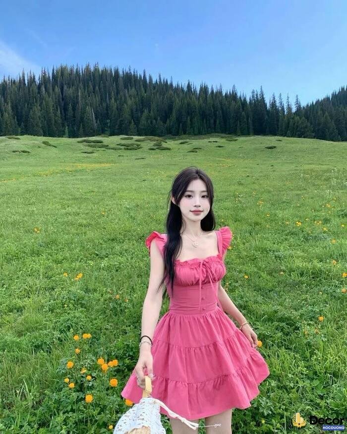 gái xinh mặc pinky phong cách hiện đại
