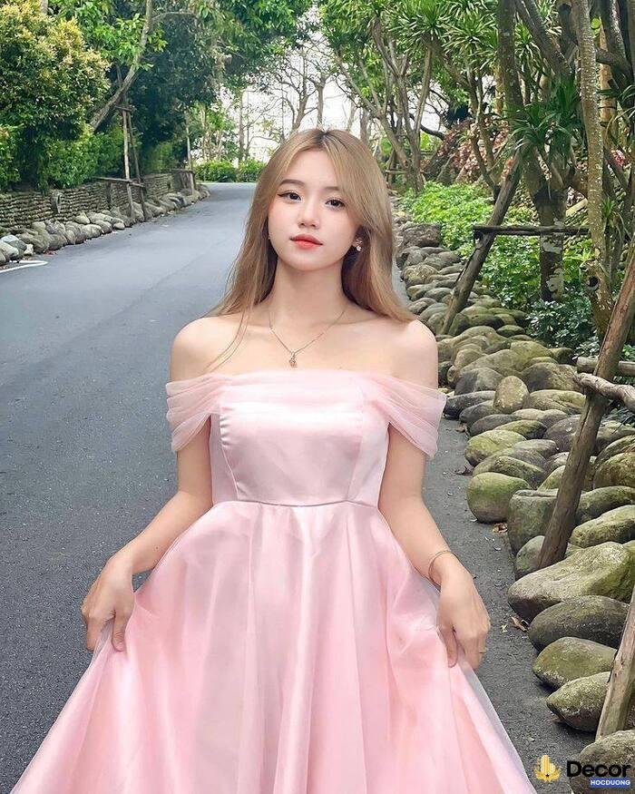 gái xinh mặc pinky váy hồng nữ tính