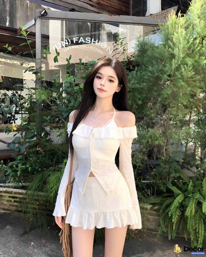 gái xinh mặc váy ngắn style vintage