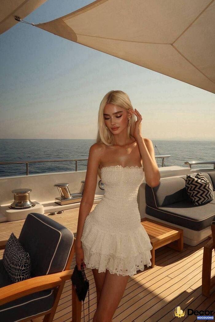 gái xinh mặc váy ngắn thần thái trong trẻo