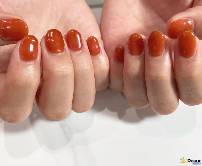 nail màu cam thạch cá tính