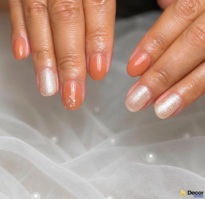 nail màu cam thạch đẹp mắt