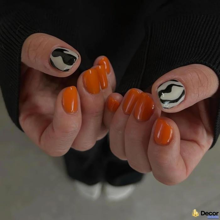 nail màu cam thạch thời thượng