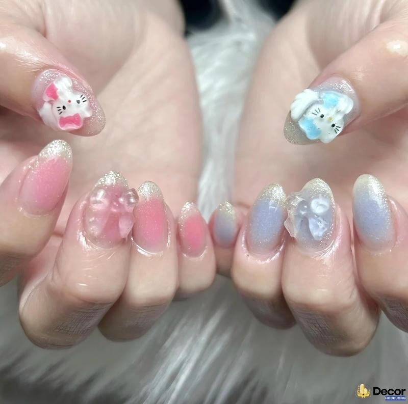 nail màu thạch hồng tinh tế