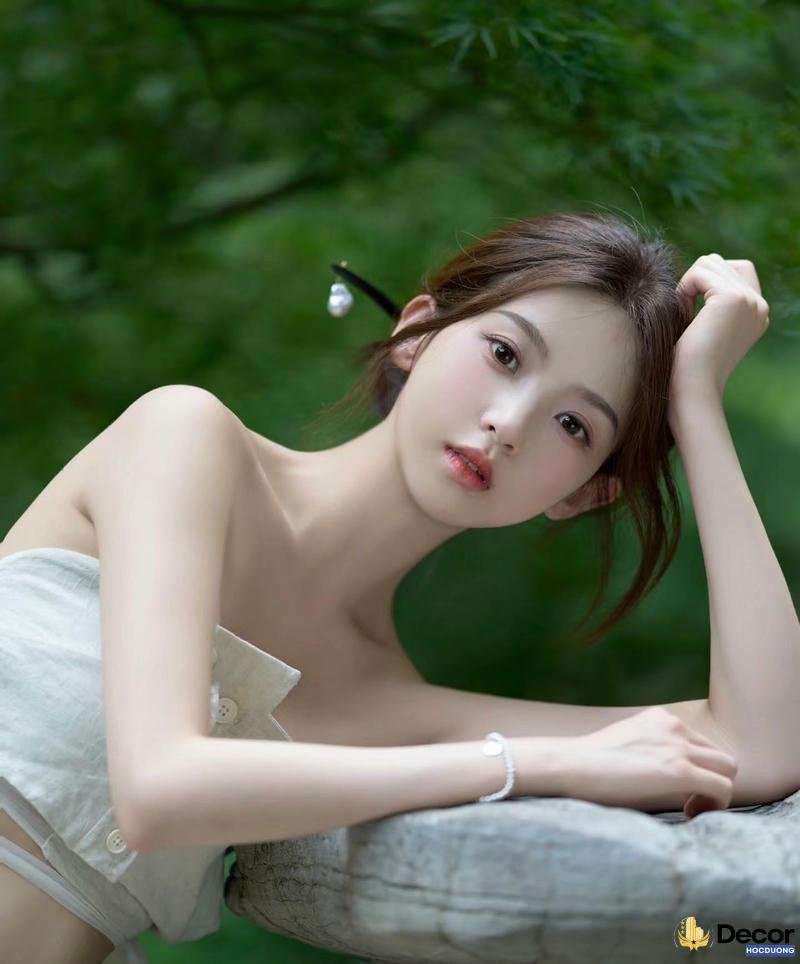 ảnh gái xinh douyin chụp ngoài trời