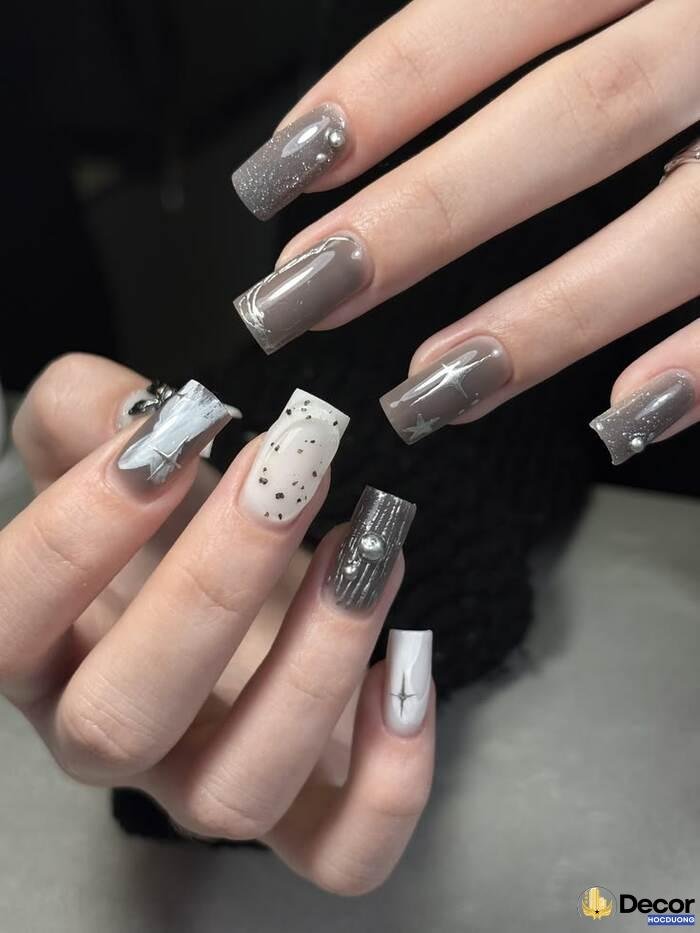 ảnh nail móng vuông cool