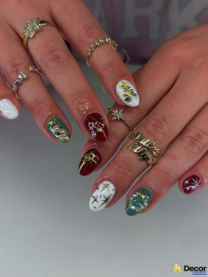 ảnh nail noel dễ thương đẹp