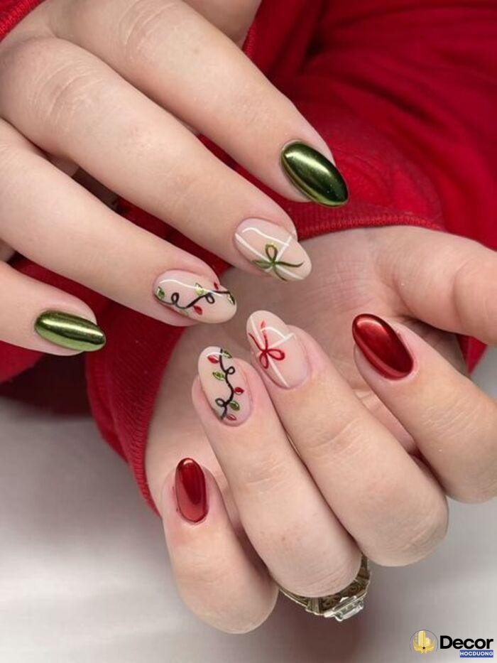 ảnh nail noel dễ thương trend 2026