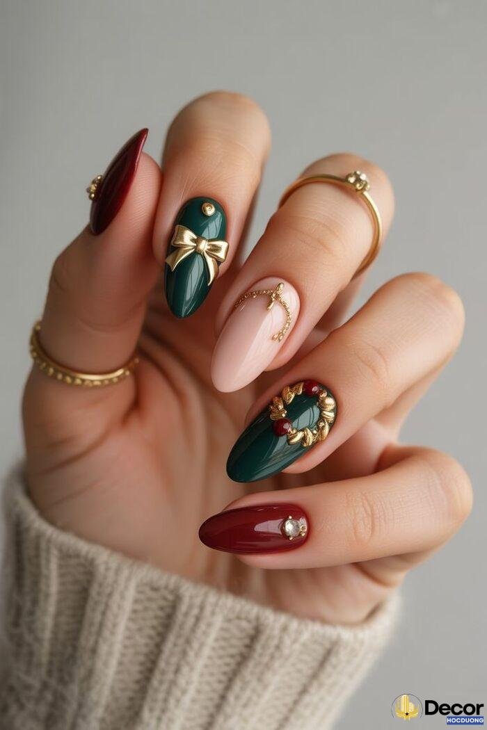 ảnh nail noel dễ thương trendding