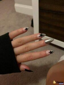 ảnh nail tráng gương bạc trending
