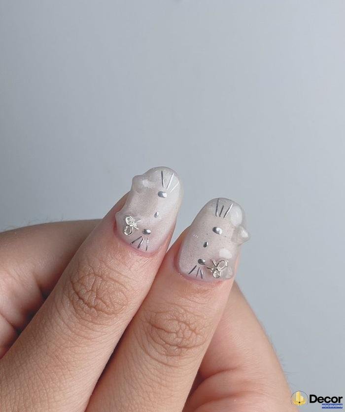 ảnh nail trắng siêu xinh