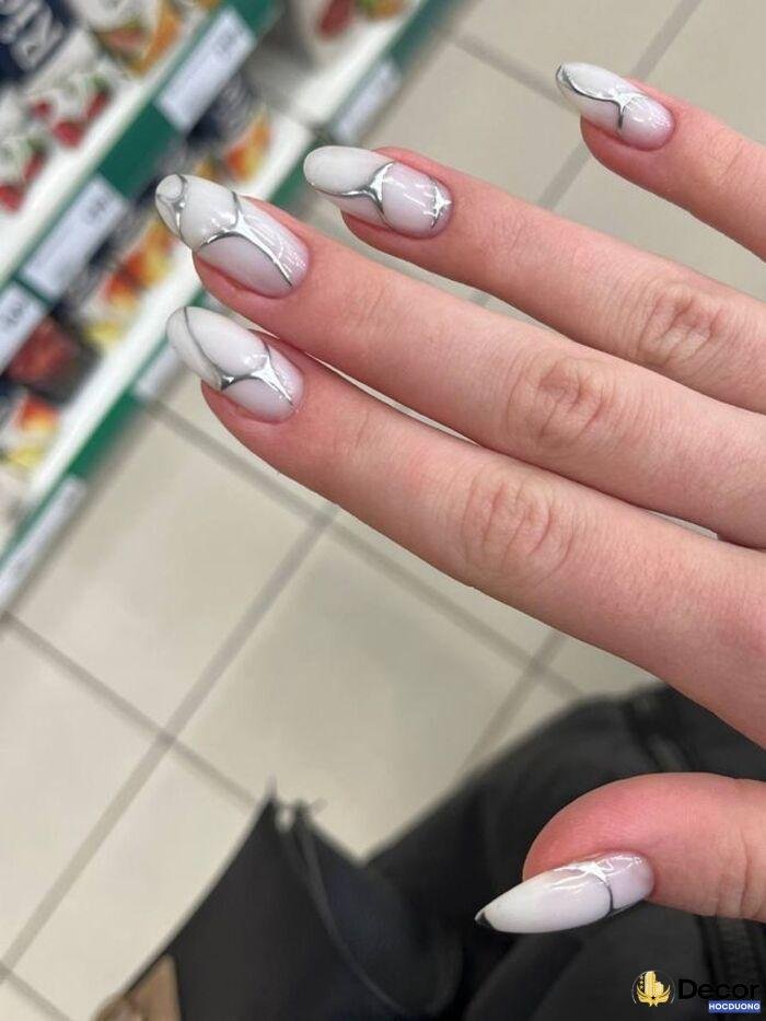 ảnh nail trắng siêu yêu