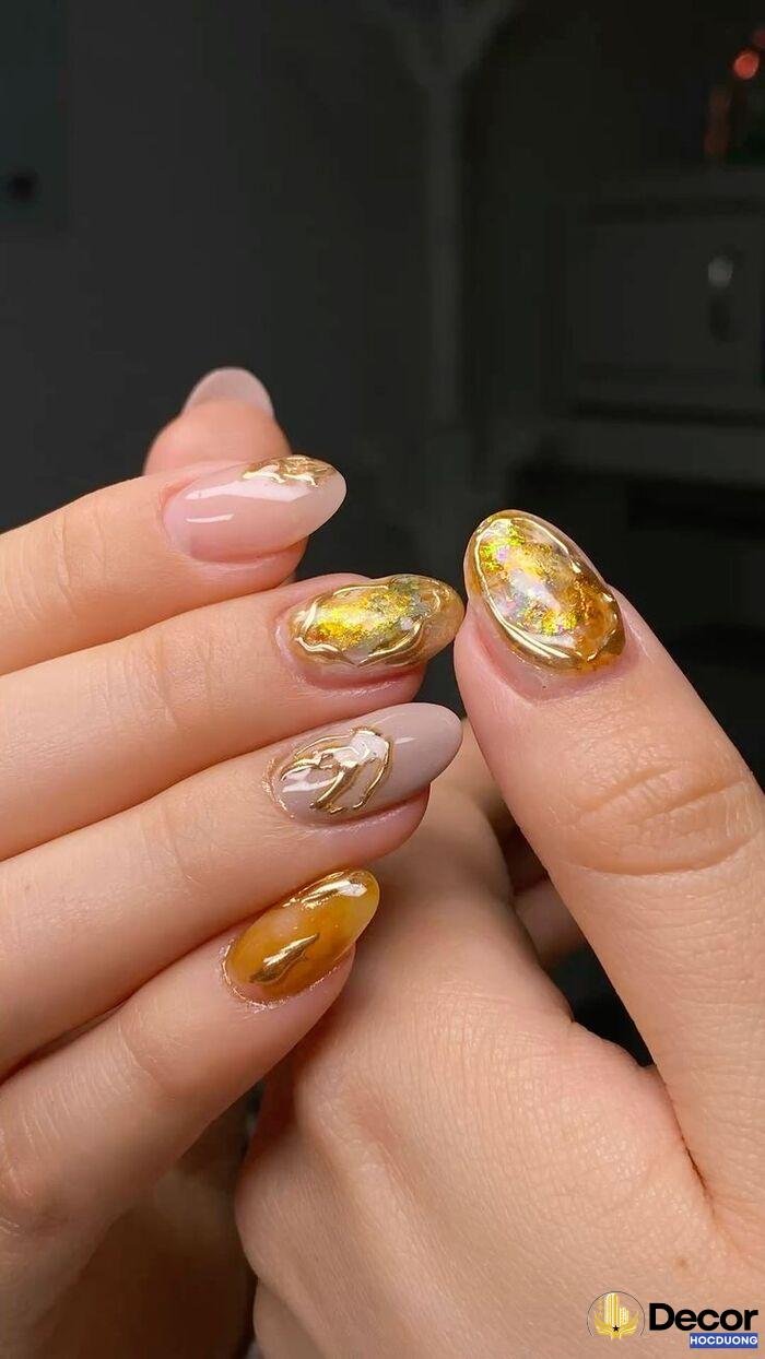 ảnh nail vân đá đẹp