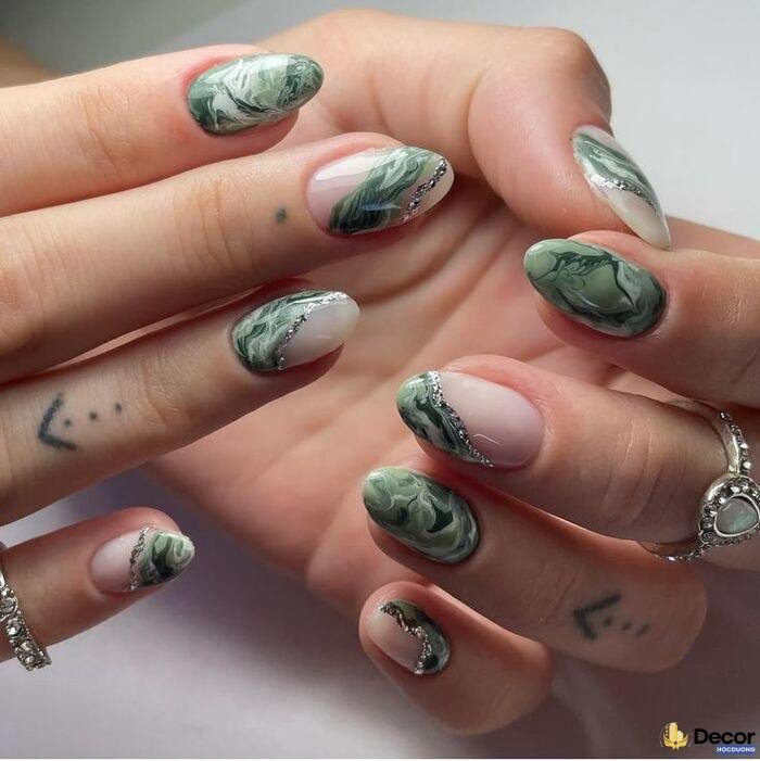 ảnh nail vân đá siêu xinh