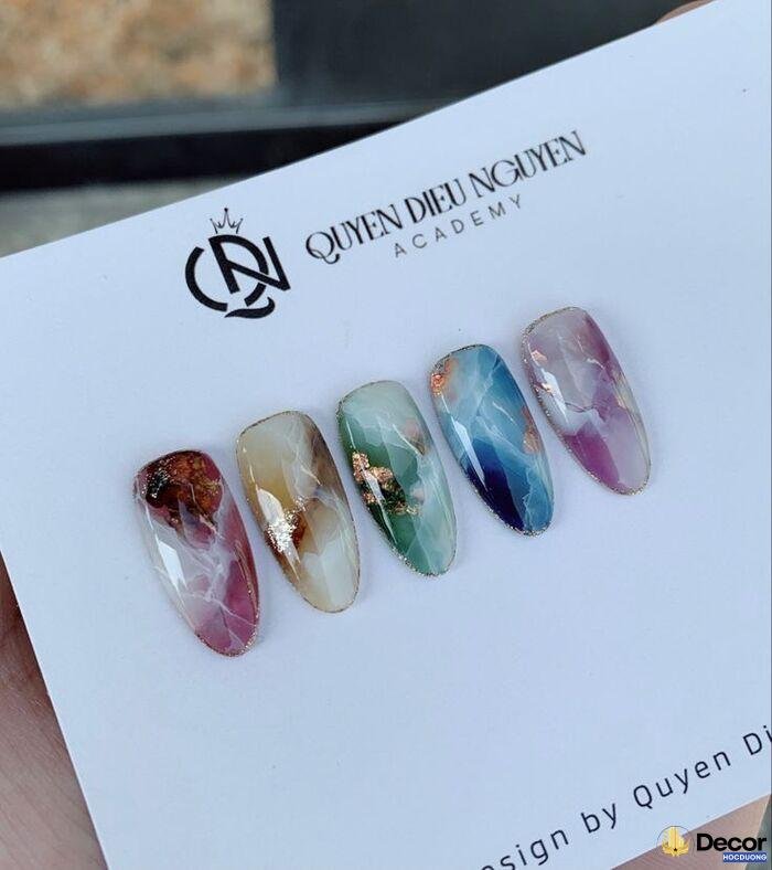 ảnh nail vân đá xinh nhất