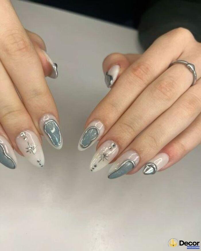 ảnh nail xanh chất