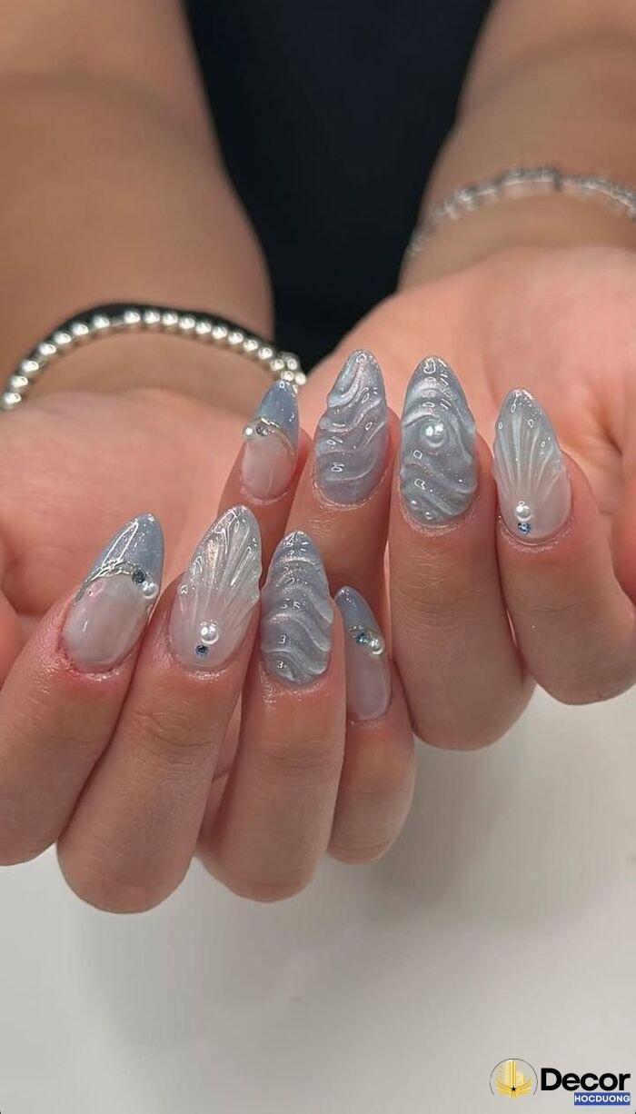 ảnh nail xanh cực yêu