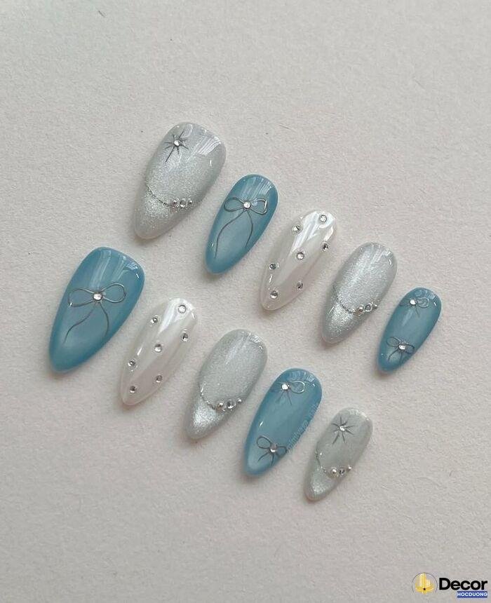 ảnh nail xanh cute