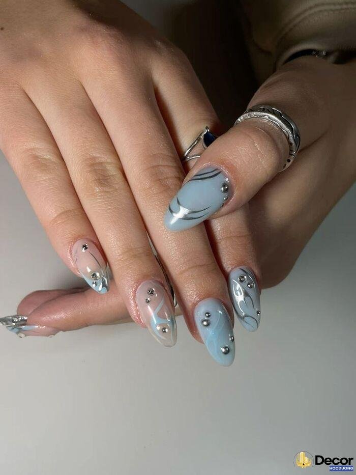 ảnh nail xanh đẹp
