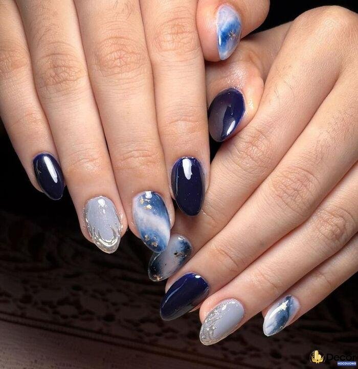 ảnh nail xanh siêu đẹp