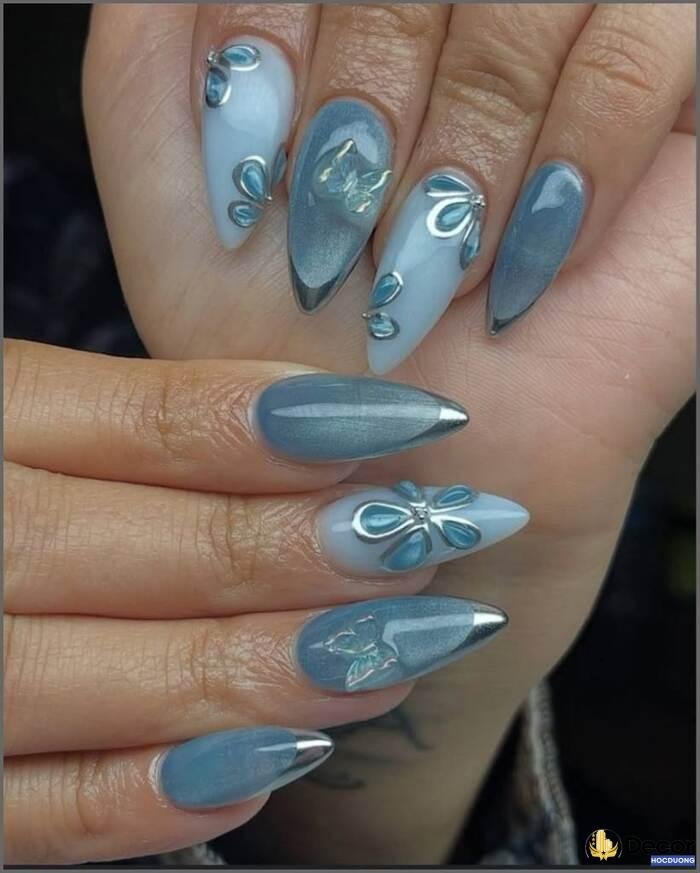 ảnh nail xanh