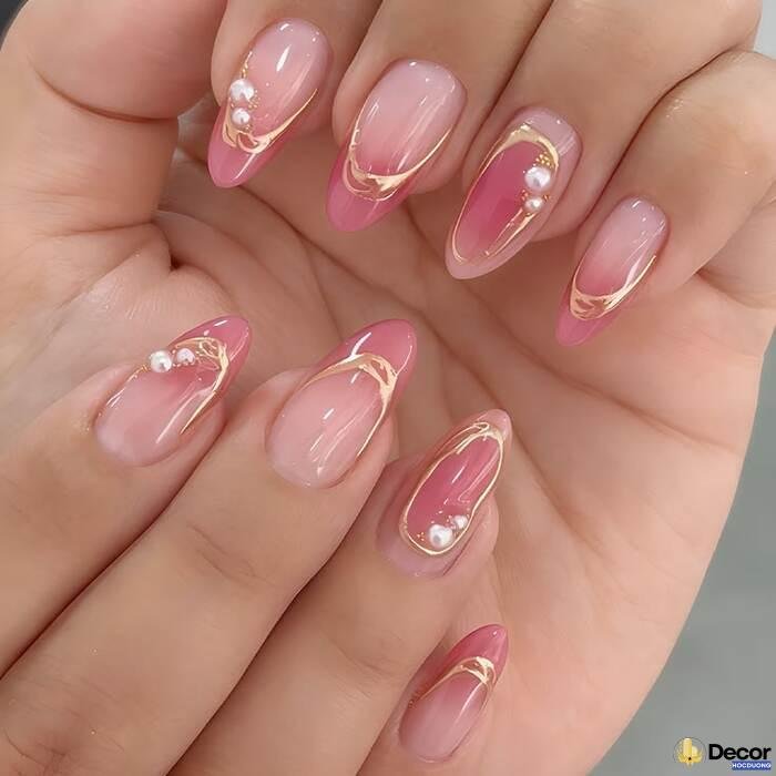 ảnh nails pink basic