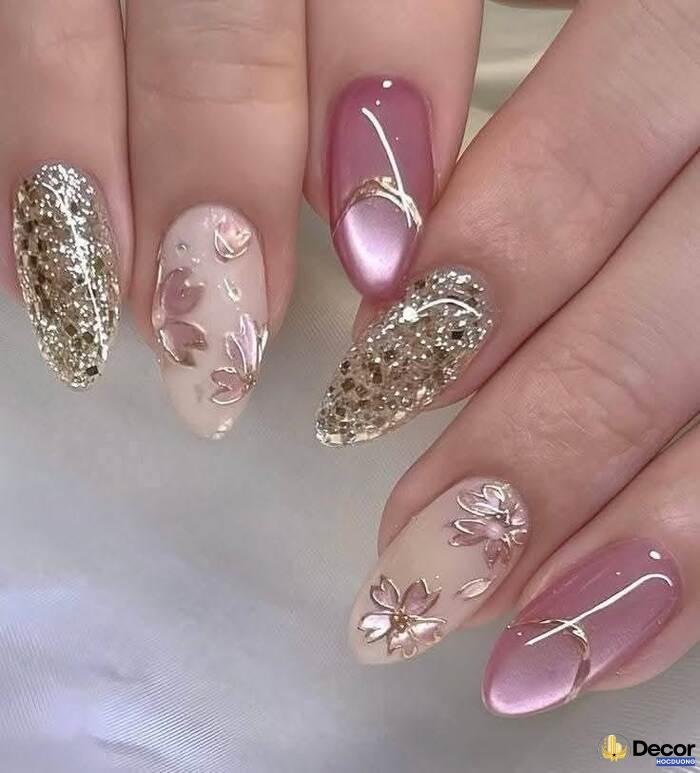 ảnh nails pink đơn giản